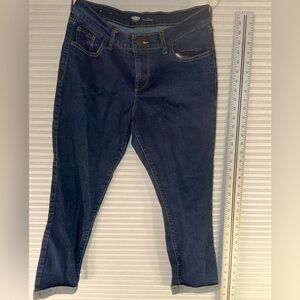 Old Navy Women’s Dark Wash Skinny Jeans Size 4 Regular Cuffed Hem